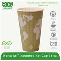 Eco-Products Eco-Products¬Æ World Art Insulated Hot Cups, 16 oz., Light Green, 600/Carton EP-BNHC16-WD